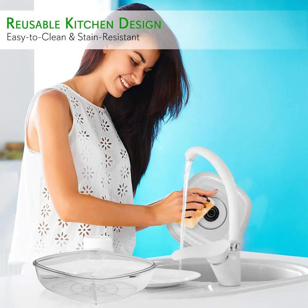 NutriChef Kitchen Air Vacuum Seal Food Container 1 Liter Capacity PKVSCN1L